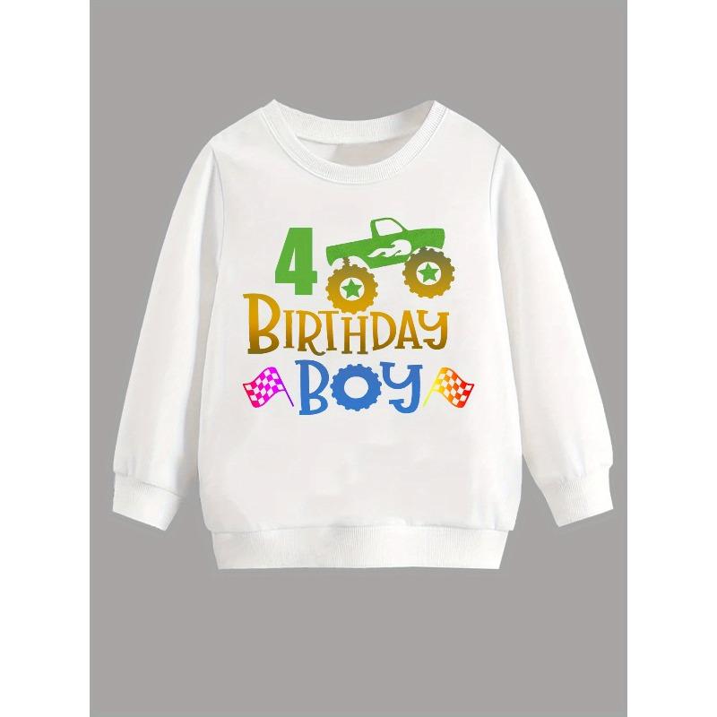 Kids Sweatshirt Universal Top Print Pattern Fashionable Clothing Festive Style Party Long Sleeve 110 белый