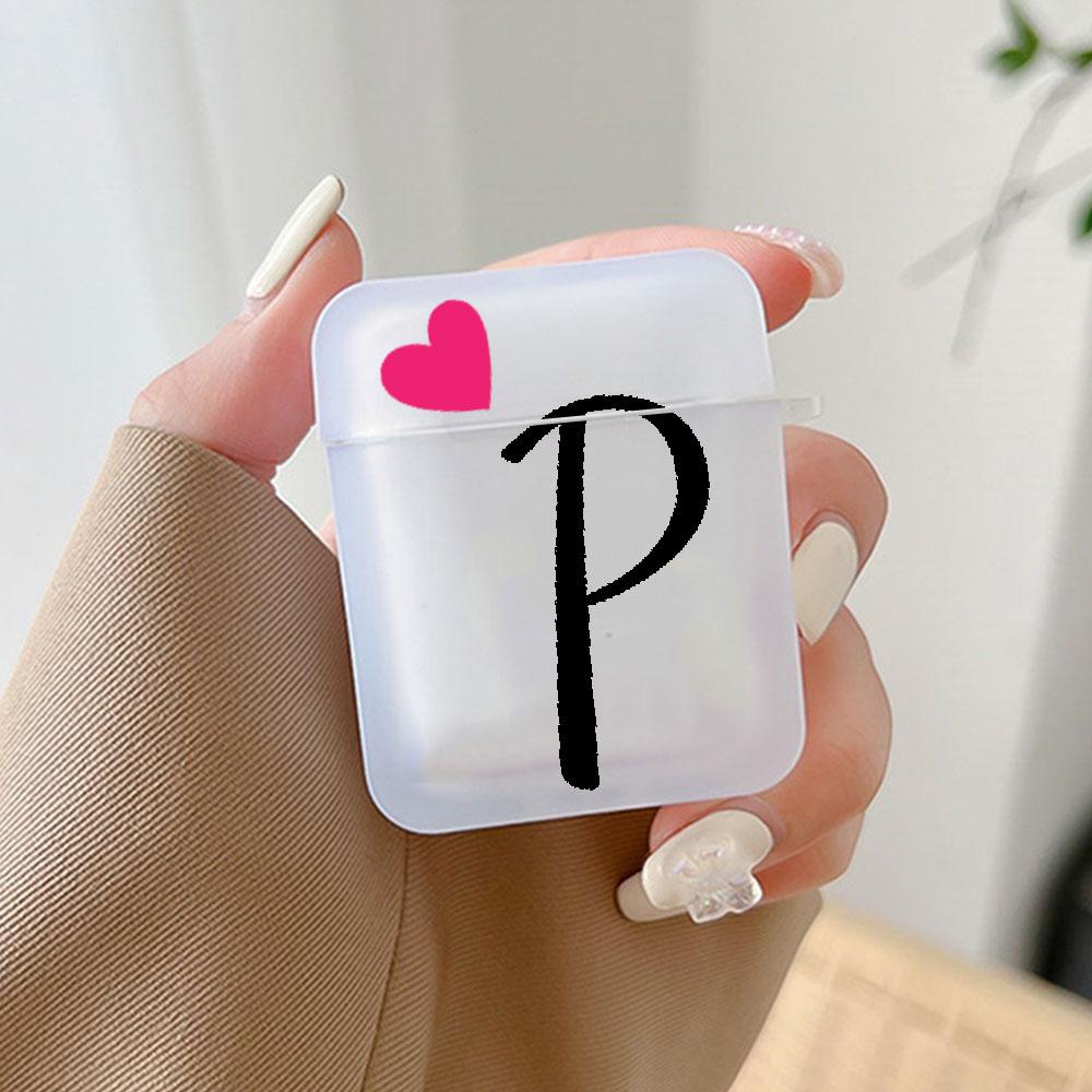Initial Letter A Z Love Heart Earphone Case for Airpods 4th 3rd Pro 3 2 Cover for Airpod 2 3 1 Protective Accessorie Shell Funda