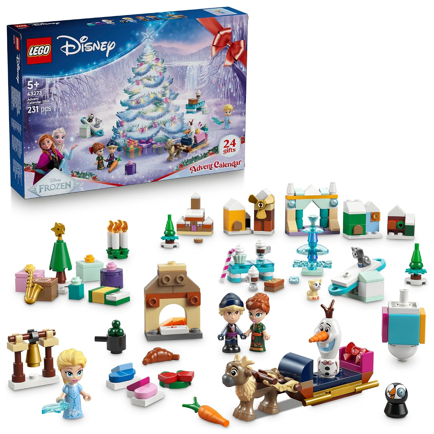 LEGO Disney Princess Frozen Advent Calendar 2025 toy birthday gift block educational girl boy child 5 years 6 7 8 Christmas goods 43273