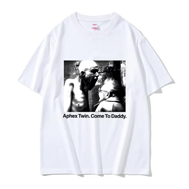 Aphex Twin Come To Daddy Graphic T Shirts Unisex Women Vintage Summer New Streetwear Male Fashion Casual Soft Pure Cotton Tshirt