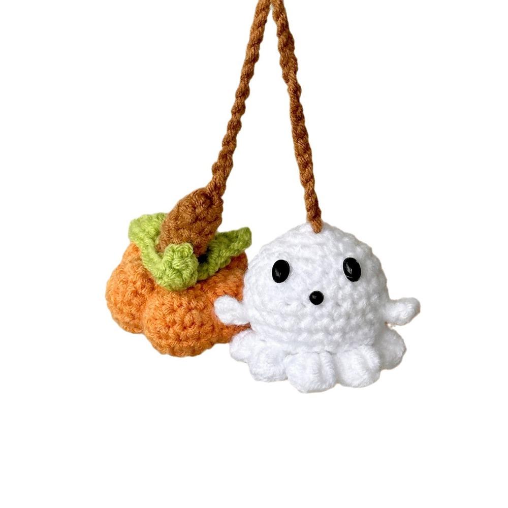 Ghost Shape Halloween Ghost Pendant Creative Crochet Halloween Decorations  Car Interior Decor