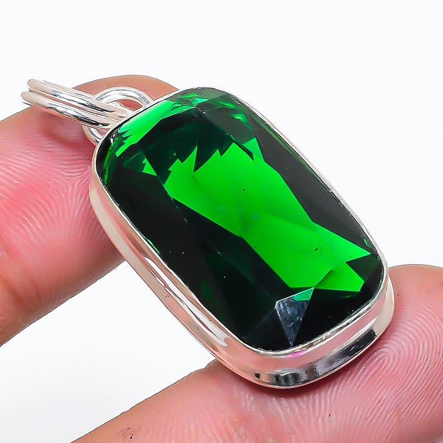 Natural Chrome Diopside Gemstone 925 Sterling Silver Jewelry Pendant 1.85  AP-14235
