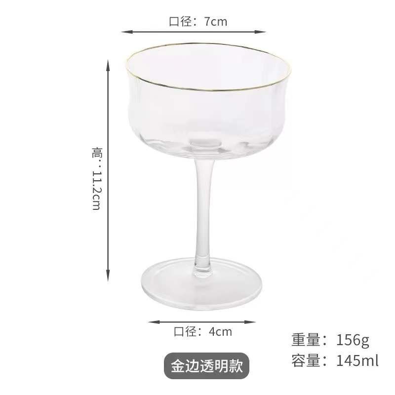 Petal Glass,Striped Tulip Handmade Phnom Penh Tall Red Wine,Ice Cream,Drinkware Champagne Glassware Creative Personality
