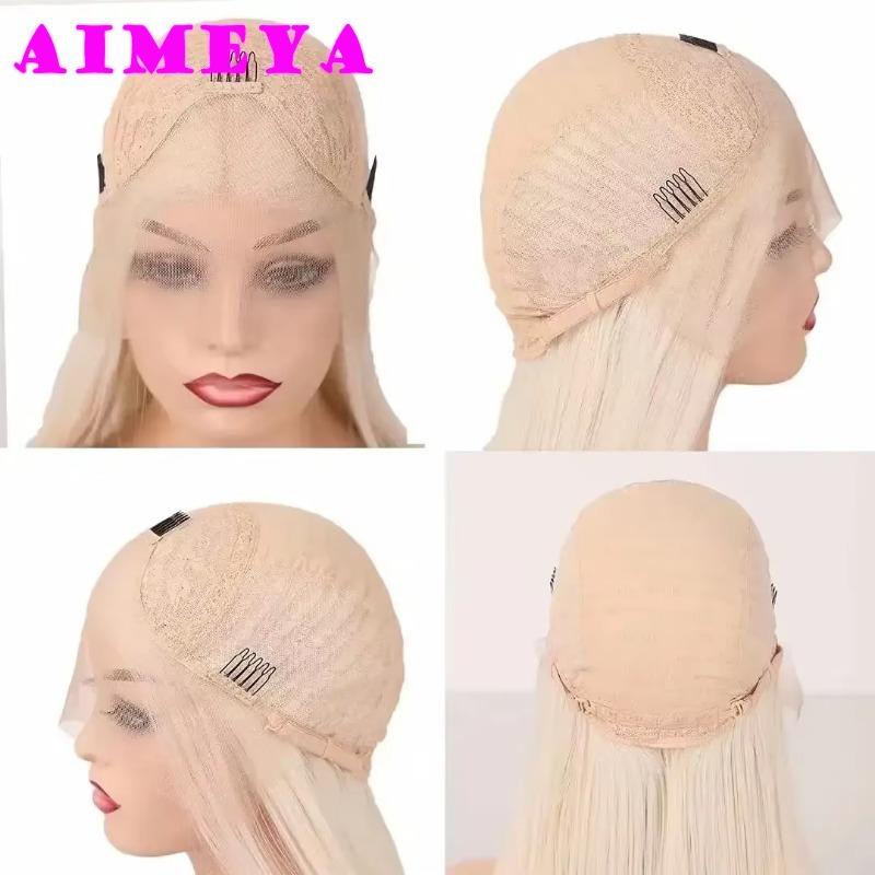 AIMEYA Neon Green Lace Front Wig Long Loose Curly Synthetic Hair Natural Hairline Fluorescent Green Lace Wig Daily Use Cosplay