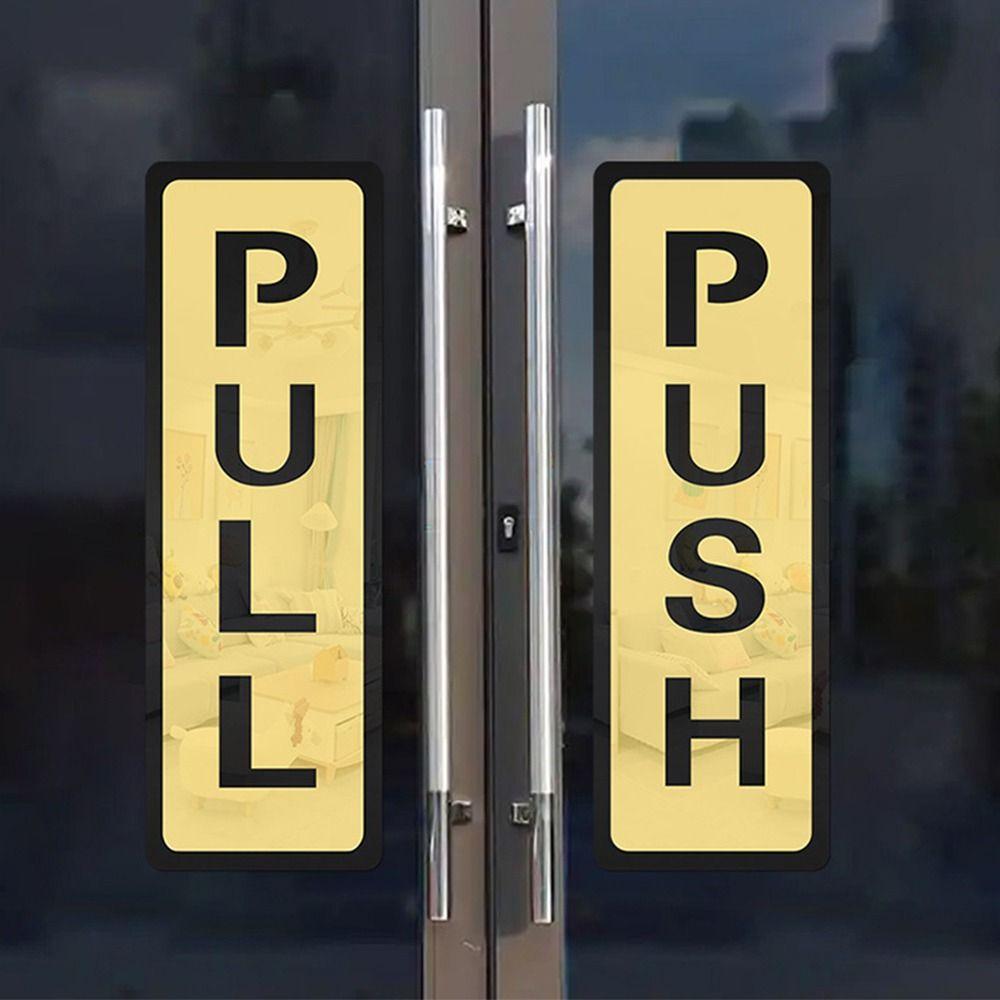 Acrylic Push Pull Sign Sticker Push & Pull Door Sign Window Door Sticker 3D Waterproof Sliding Door Sticker Shop Door