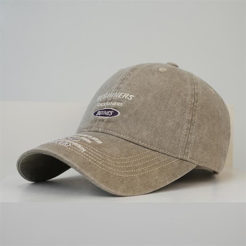 Spring Summer Embroidery Letter Big Head Sunshade Baseball Cap Unisex Wide Brim Cap хаки