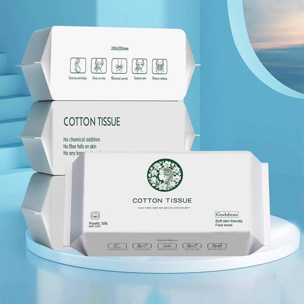 Verdickte Einweg-Gesichtstücher aus reiner Baumwolle - Weich, vergrößert und Familien-Vorteilspackung