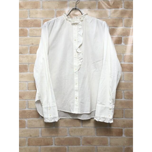 [Used] IENA Frill Neck Shirt 25-051-900-5040-4-0 White FREE 111444592