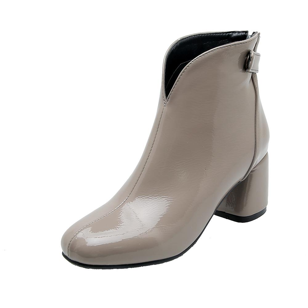 

Женские короткие сапоги на высоком каблуке, осенне-зимние, простые, темпераментные, на толстом каблуке, большие размеры, однотонные, ботильоны 48