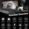 3-Lens Dash Cam, 3-Channel Recording, WiFi, HD, Phone Sync