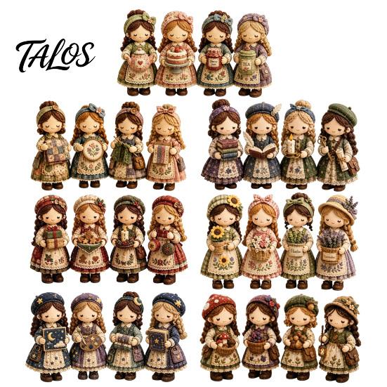 Craft Kit with Instructions Patchwork Girl DIY Kit, 3D Doll Sewing Set Pre-Cut for Teens Fabric Thread Needles, Cute Home Decor Handmade Gift