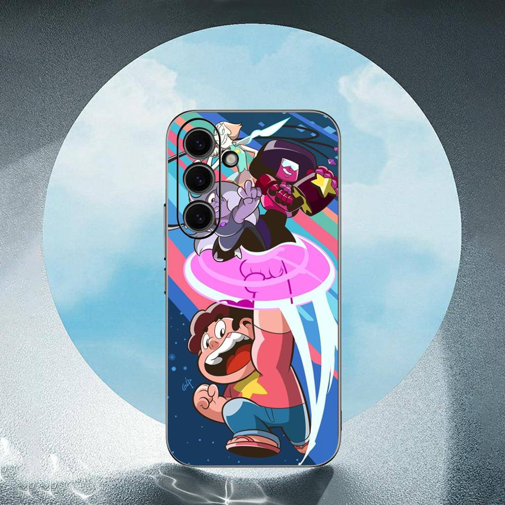 

S-StevenS Universey Luxury Black Phone Case For Samsung Galaxy S23 S24 S25 Ultra S22 Plus S21 SamsungS23 plus 5G