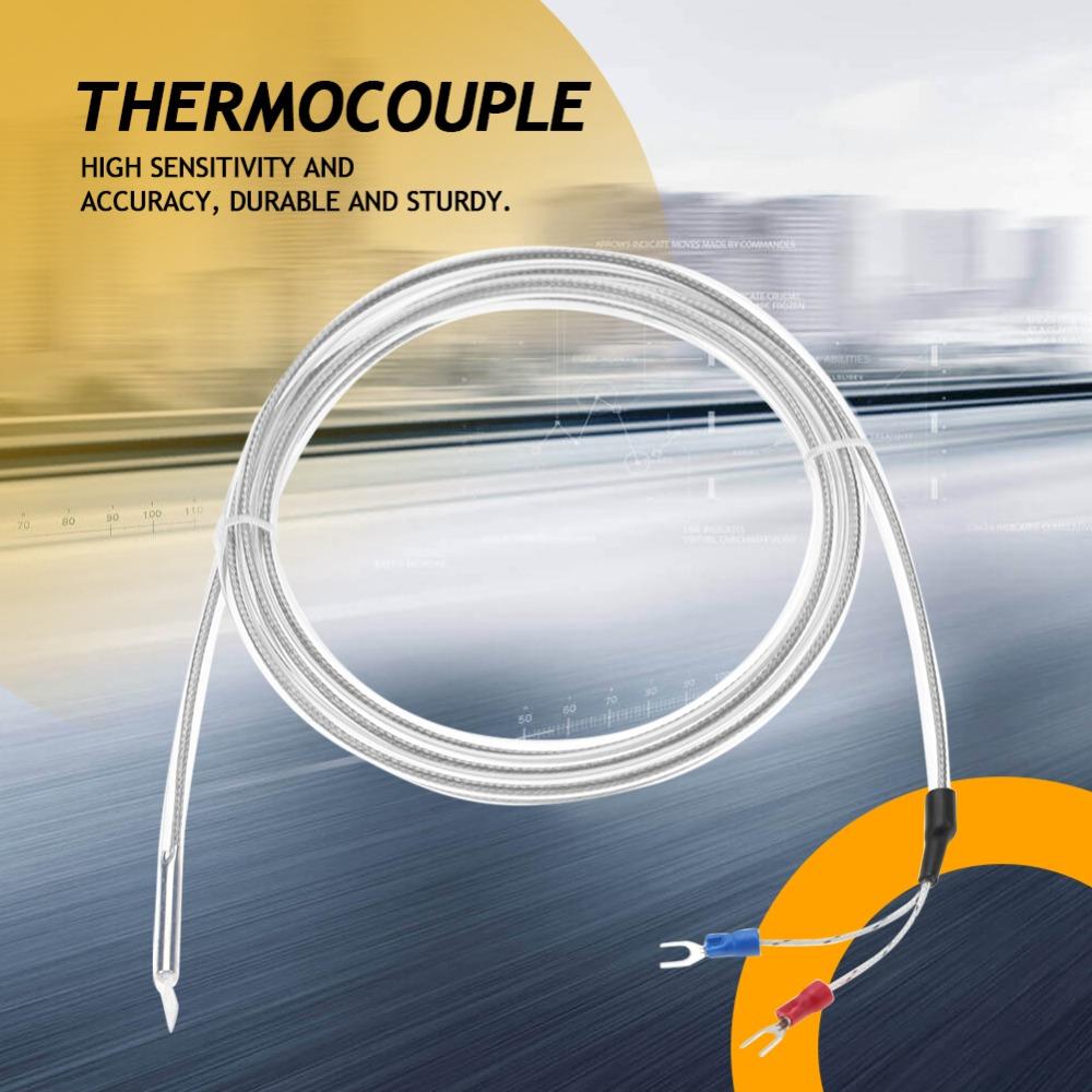 PTFE K Type Thermocouple 0~200°C 2 Wire Temperature Sensor Probe Waterproof High Accuracy Thermocouple Probe Industrial Use