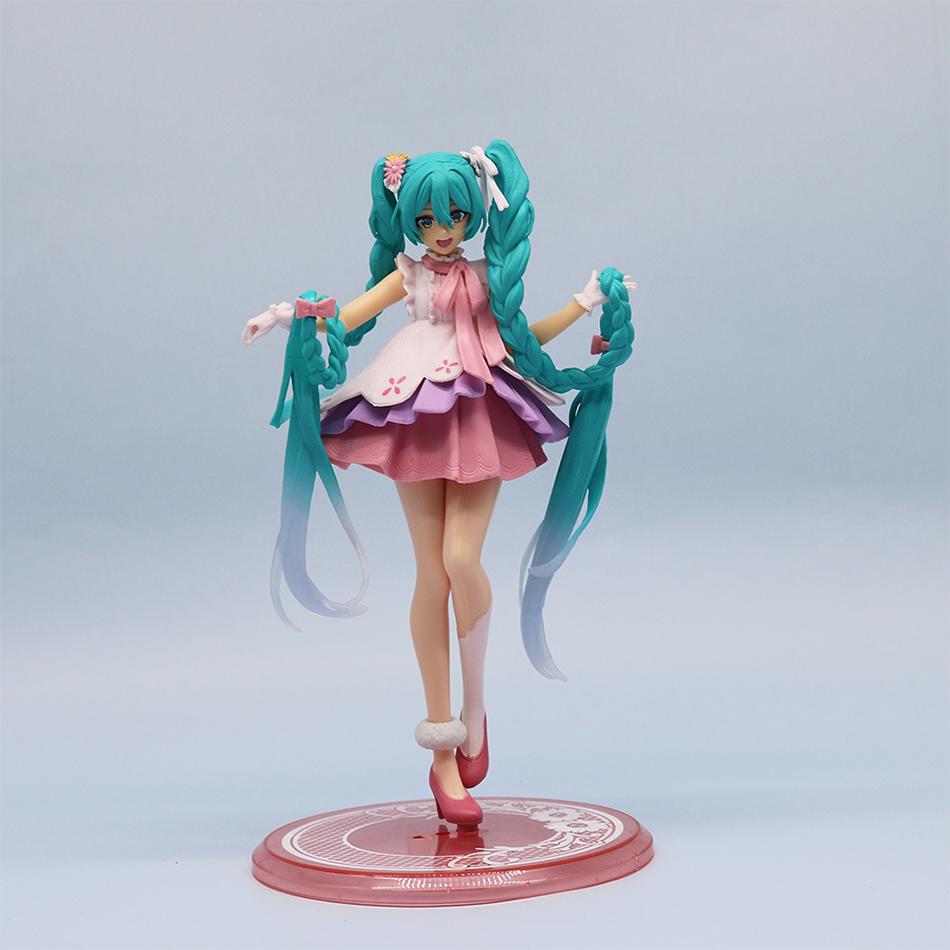 Hatsune Miku 21cm Anime Figure Kawaii Thumbelina Vocaloid Wonderland PVC Action Figure Collection Model Doll Ornaments Toys Gift