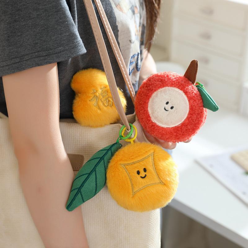 New creative simulation grape pendant doll cute fruit lychee plush toy bag keychain