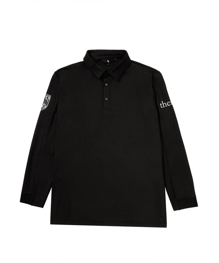 Teia [Upf50+] Teia X Zephyros Golf Functional Collared Long Sleeve T-Shirt (Black)