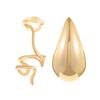 Chic European & American Oval Hollow Electroplated Ear Clip Earrings