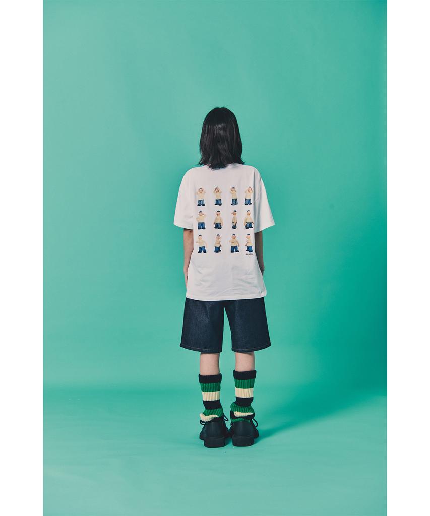 LAUGHER [Pat&Mat] Motion Pat T-Shirt - White