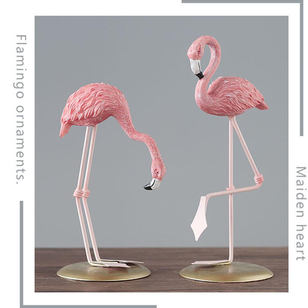 Creative Party Wedding Office Craft Animal Statue Flamingo Figurine Home Decoration Desk Ornament