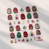 Romantic Christmas Tree Nail Art Stickers: Snowman, Gingerbread Man, and More