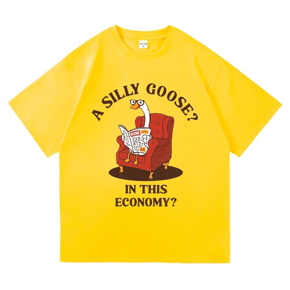 Silly Goose Funny Meme TShirt Harajuku Vintage Style Unisex Cotton Graphic Tee Daily Wear Comfortable Women And Men Tshirts