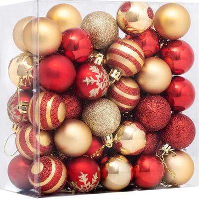 50 Stück/Karton Weihnachtskugel Weihnachtsbaumschmuck Ornamente für Heimdekoration Halloween Neujahr Navidad Anhängerkugel Zubehör