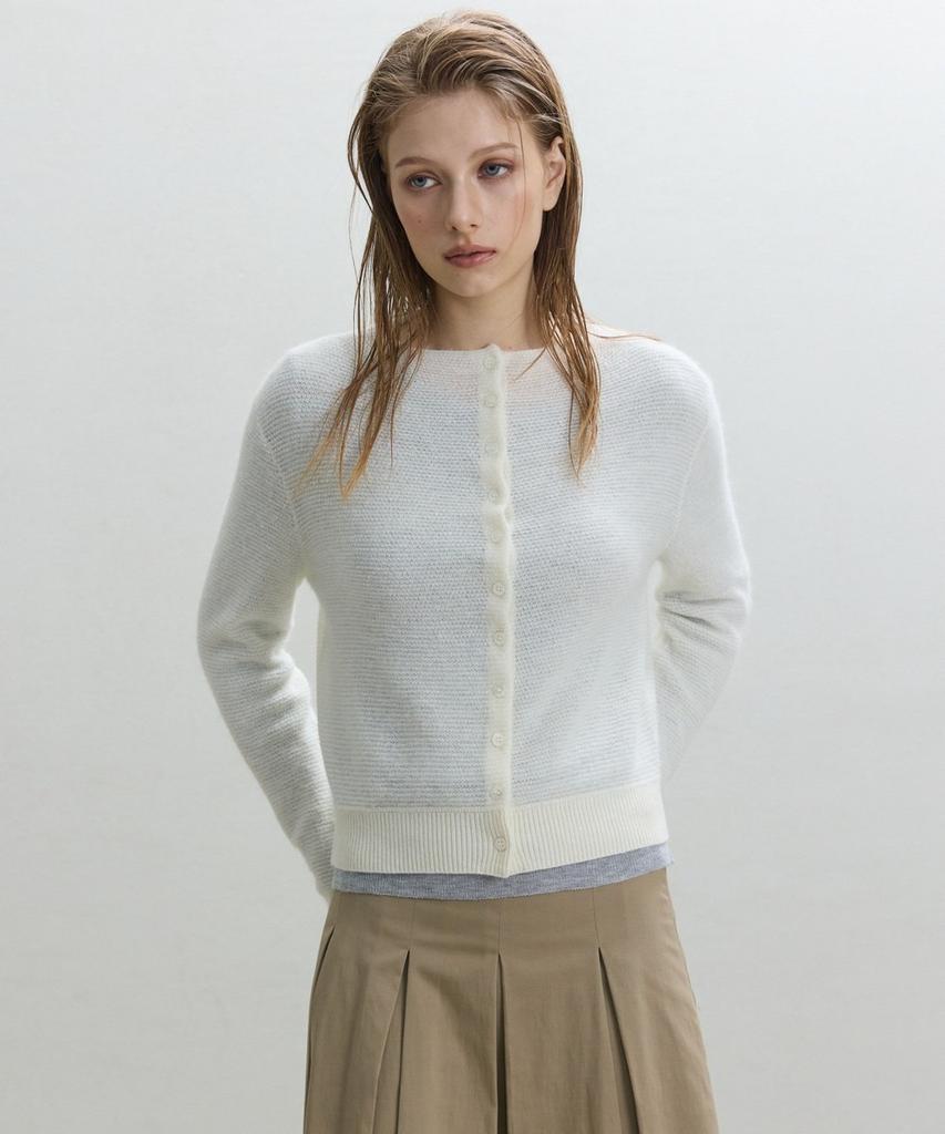 Dito Alpaca Two-Way Cardigan [Ivory]
