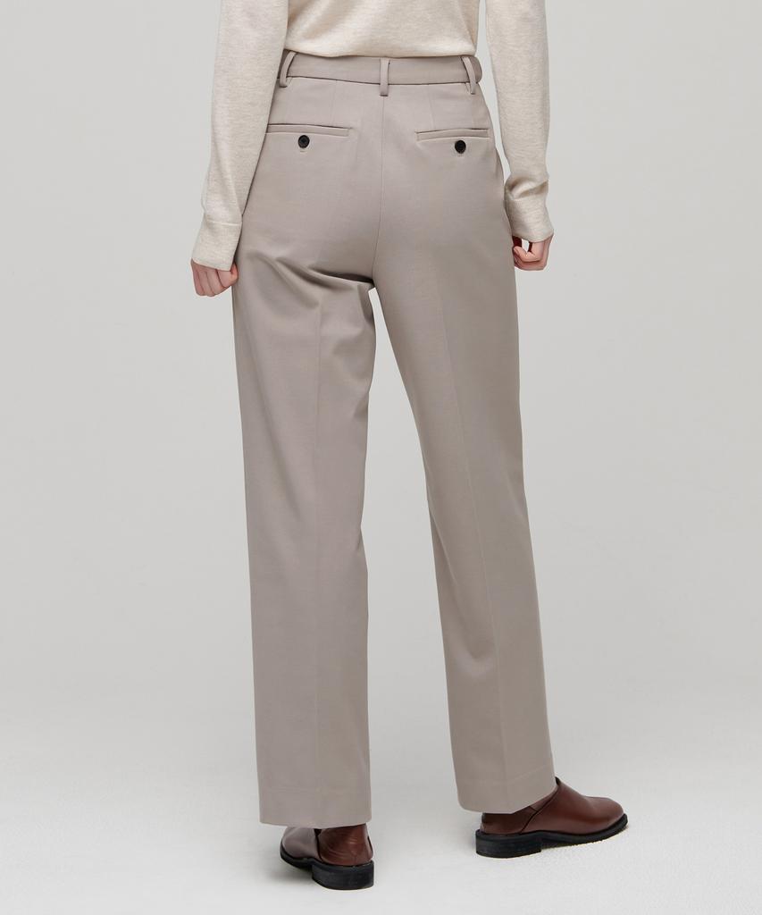 MUSINSA STANDARD WOMAN Women'S Heavyweight Fleece-Lined Straight Hidden Elastic Waist Slacks [Light Beige]