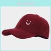 New Cotton Corduroy Baseball Cap With Embroidered Smile Face For Casual And Streetwear Fashion