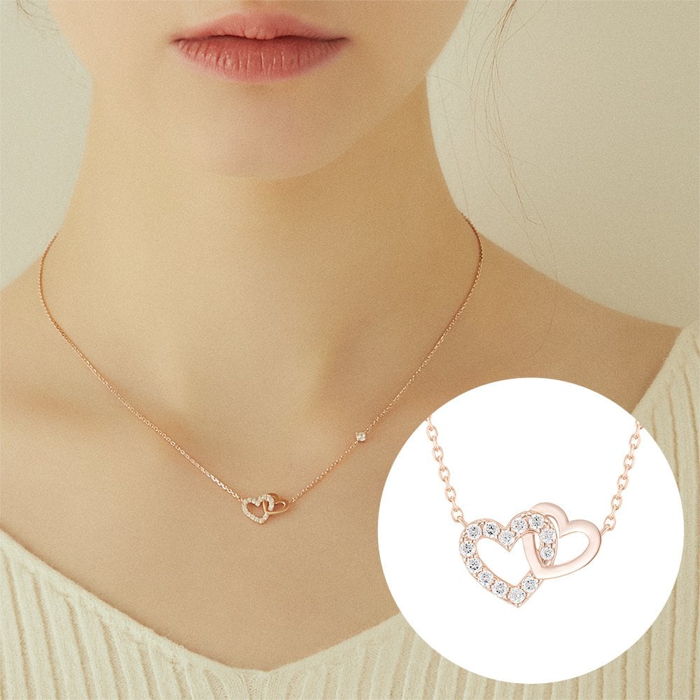 Náhrdelník s dvojitým srdcem