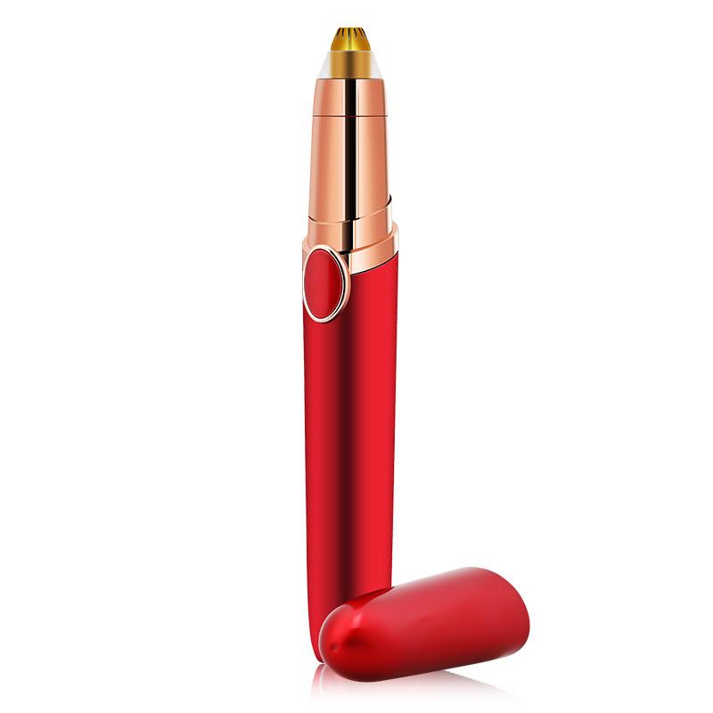 2 w 1 elektryczny trymer do brwi USB akumulator ciała depilacja twarzy szminka kształt Mini depilator dla kobiet kolorowe gwiaździste niebo