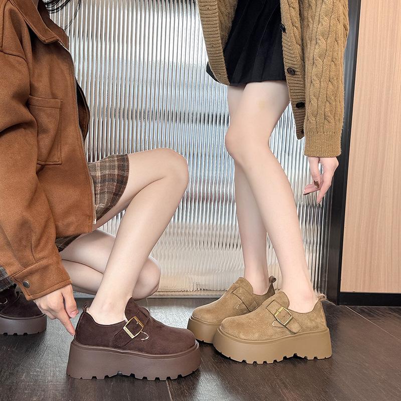 Women's Soft Elastic Thick Soles Winter Fur One Warm Anti-cold Padded Snow Boots Non-slip Wear Casual Sports Lefebvre Shoes