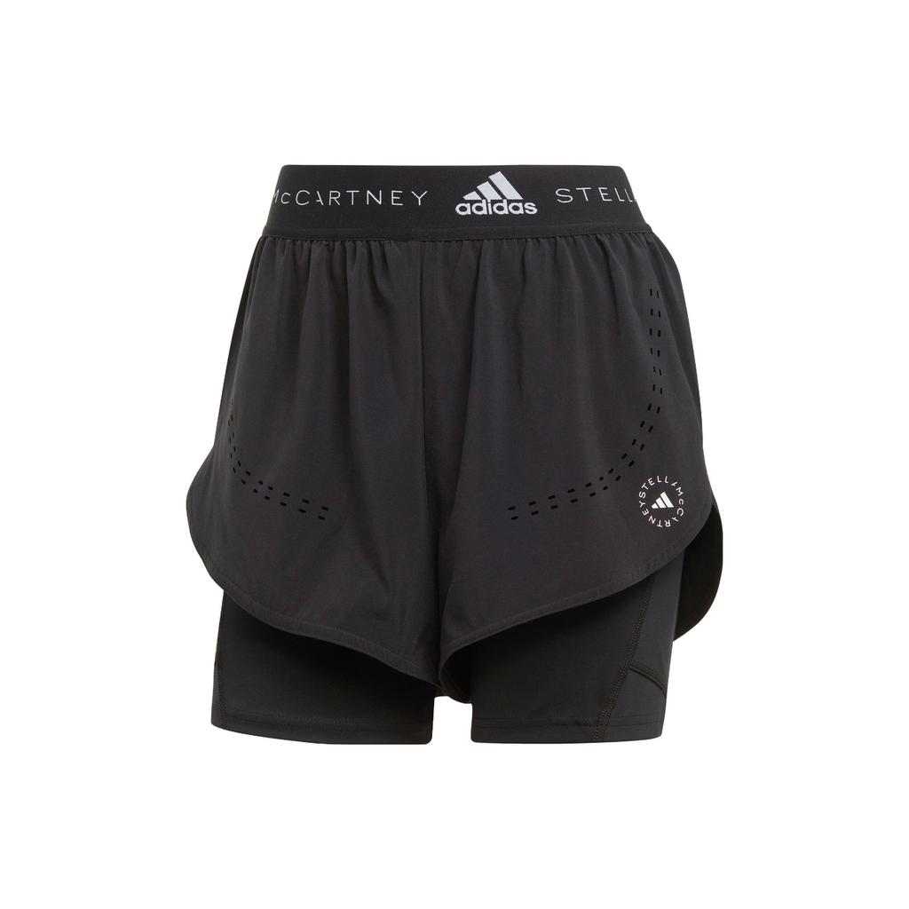 Adidas Logo Embroidered Quick-Dry Regular Sports Shorts Women Bottoms Black HS4258