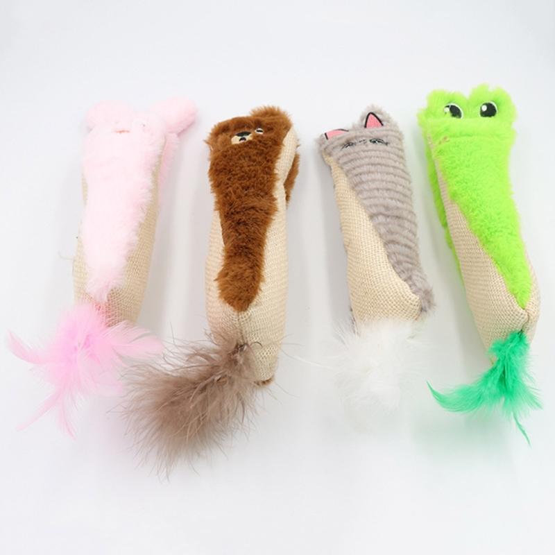 Cats Toy for Indoor Plush Animal Chewing Toy Cats Teether Chewing Toy Interaction Boredom Cats Entertainment Toy