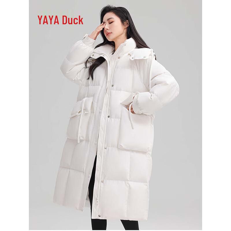 Yaya 2025 New Women's Long Hooded Down Jacket