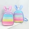 Nuovi zaini in silicone per bambini in stock attuale Zaini per scuola materna in morbida pelle PU per ragazze Zaino per bambini con decompressione a bolle