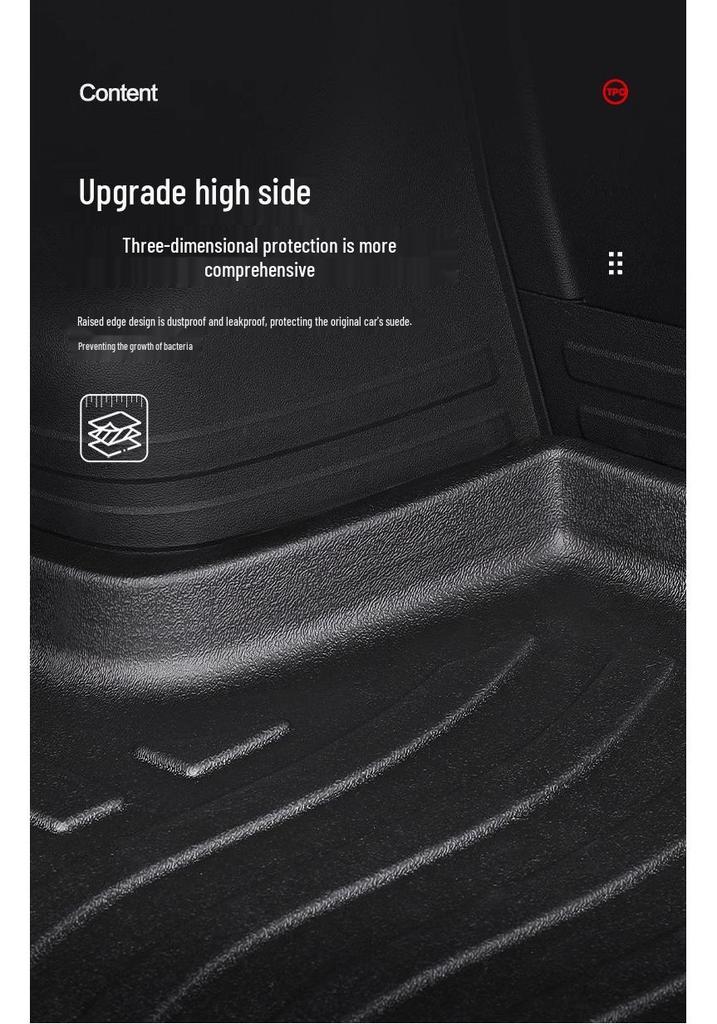 Waterproof TPE Trunk Mat for Hongqi H6 - Car Interior Decoration & Modification Accessories