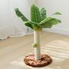 Cat Scratching Post 12.6in High 9.8in Base Hanging Balls Green Leaves Sisal Hemp Cat Scratcher for House Bedroom Indoor