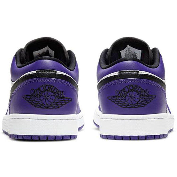 Air Jordan 1 Low Court Purple Men Sneakers White Black 553558-500