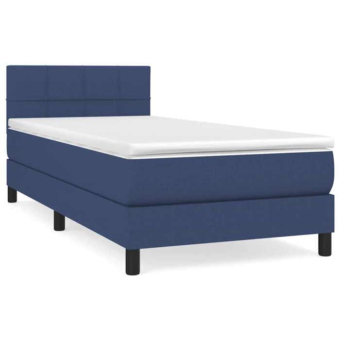 Maison Exclusive - Sommier à lattes de lit avec matelas Bleu 90x190 cm Tissu