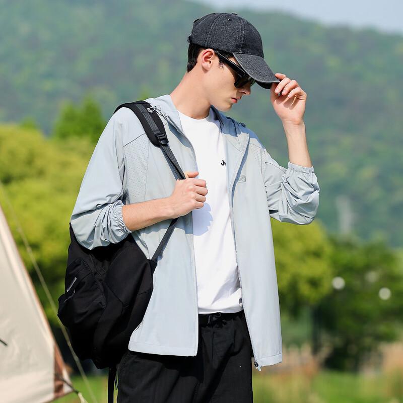 Herr JEEP Lätt Huvförsedd UV-skyddande Utomhusjacka