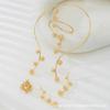 Women‘s Jewelry Set: Gold Alloy Necklace + Earrings + Ring + Bracelet, Cool Minimalist Metal Style, for Banquet & Commute, Women‘s Gift