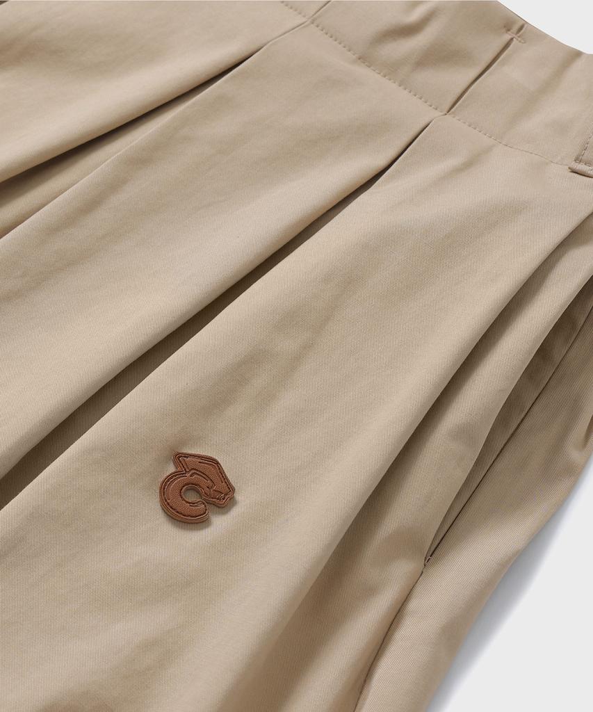 Concept College Campus Rubber Beige Flare Midi Skirt [Women'S]