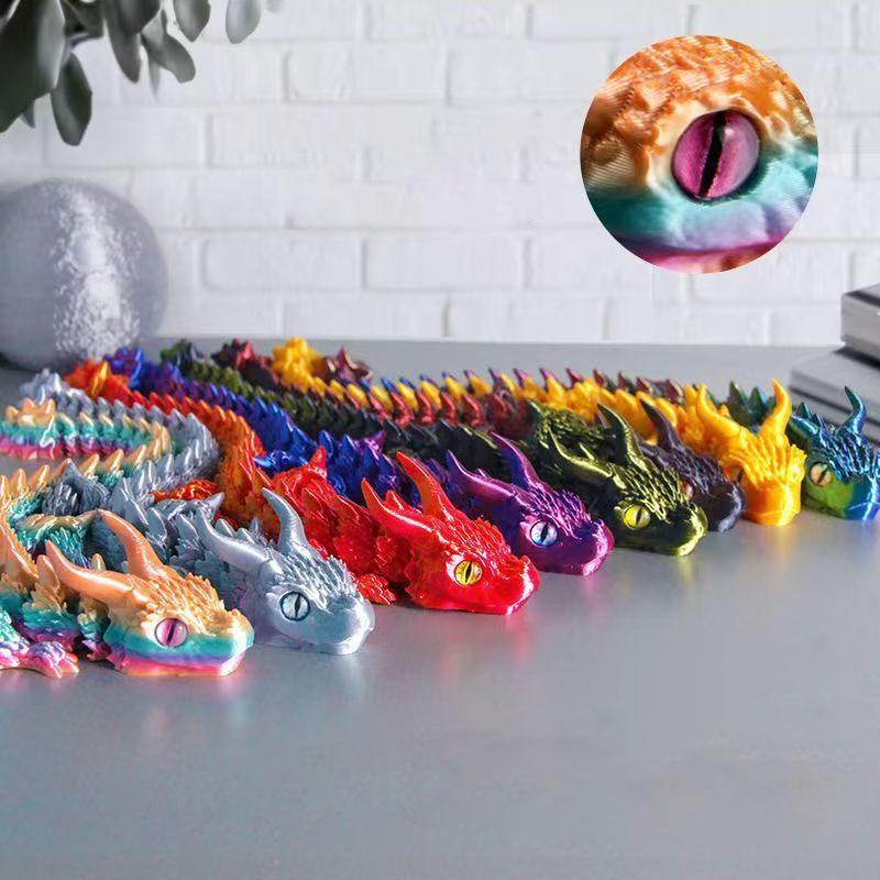 Anime Figure Joint Movable Dragon Articulated Perfect Radiant Printed Crystal Fidget Toys Dragon Micro Landscape Garden Decor