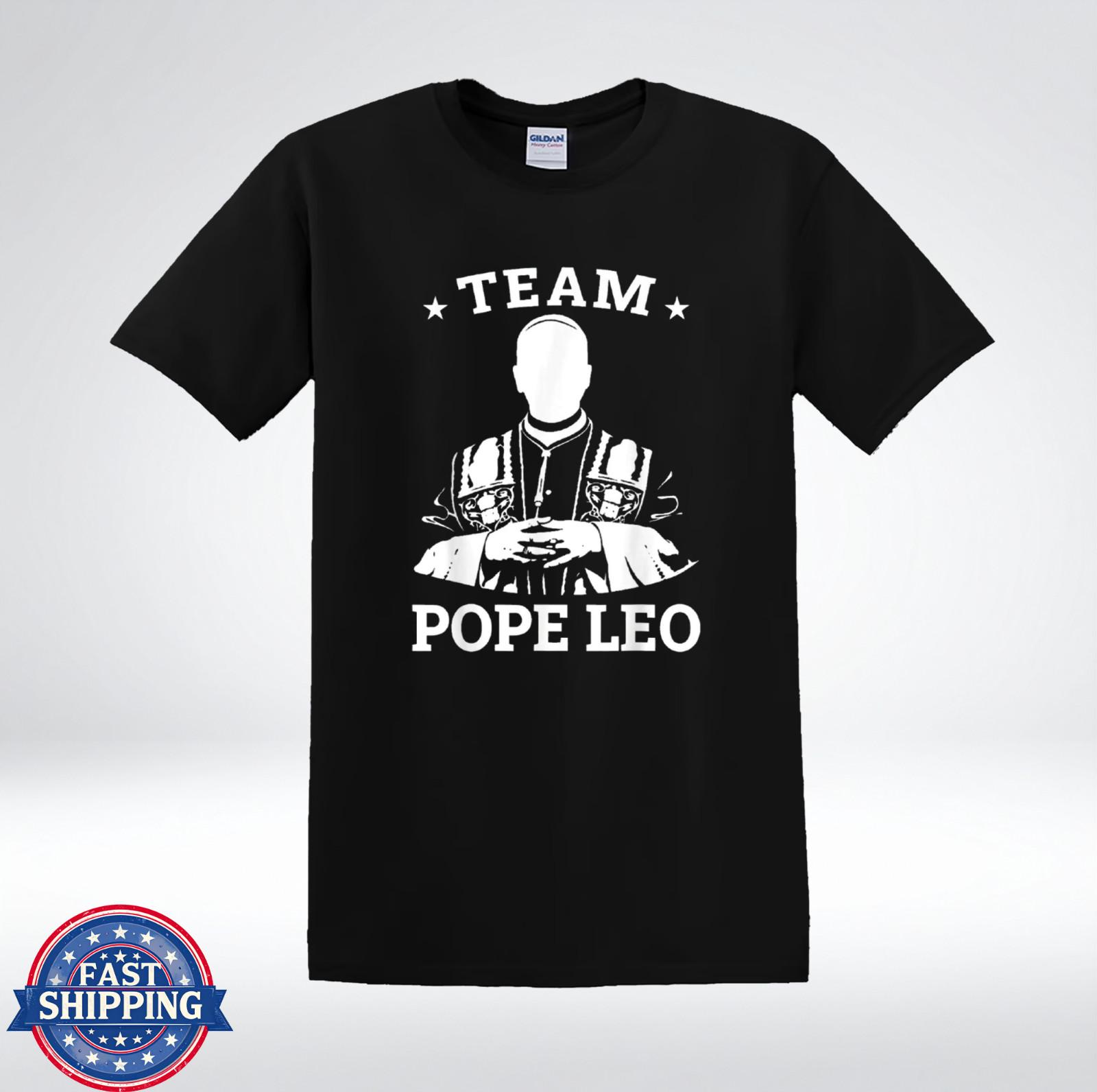 Team Pope Leo Catholic Shirt Christian Religion Graphic Tee T-Shirt L