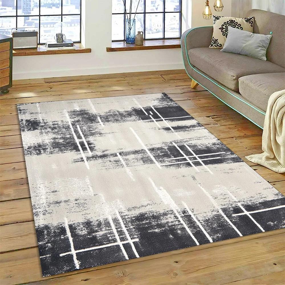 2025 New Style Bohemian Abstract Modern Art Geometry Carpet Rug for Living Room Bedroom Home Sofa Decoration,Non-slip Floor Mat