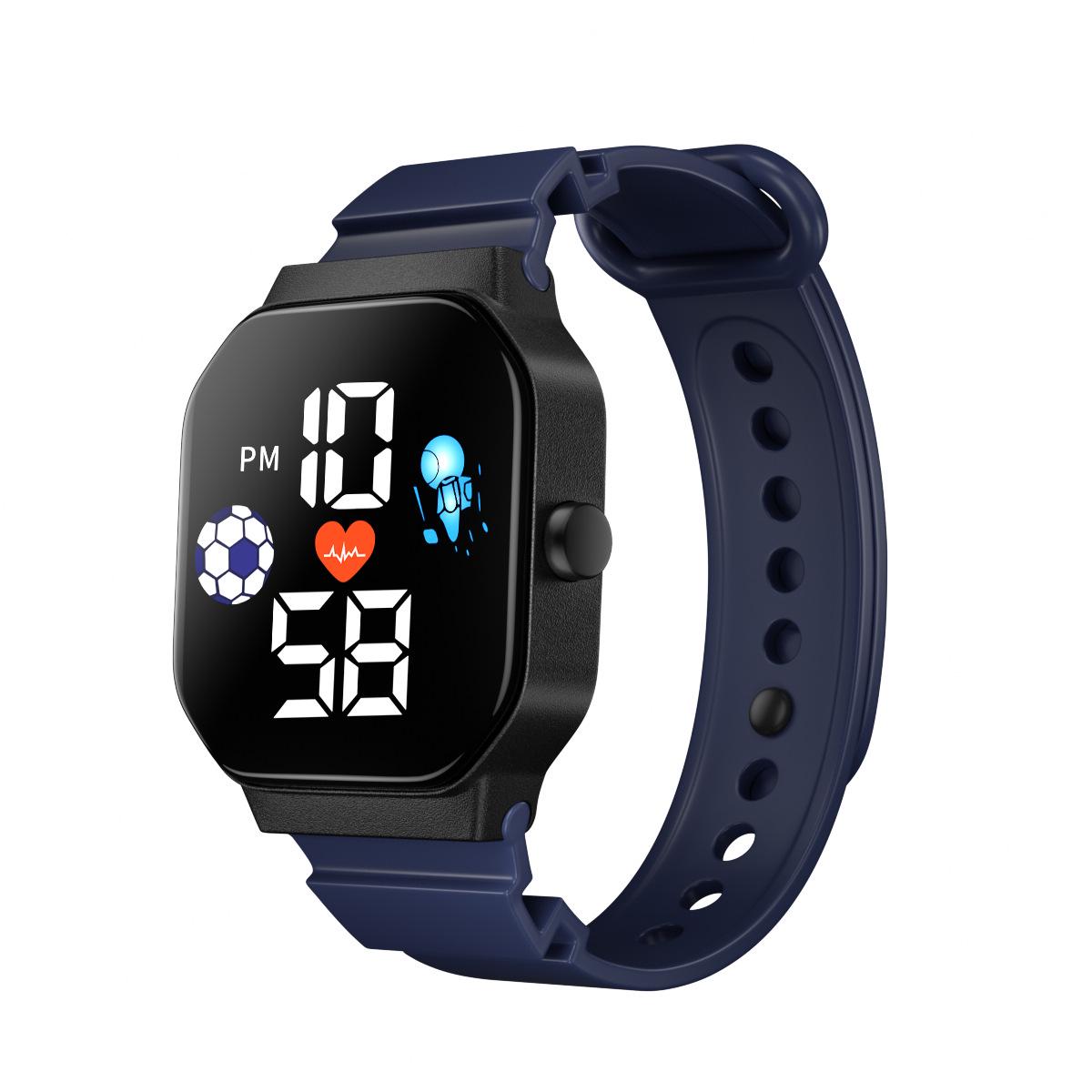 Стильные цифровые квадратные часы для студентов в наличии - Светящаяся кнопка дисплея