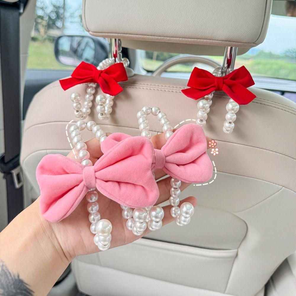 Car Seat Back Hanger Car Purse Hook Interior Accessories Pearl Car Organizer Clip Car Seat Headrest Hook Convenient to Use