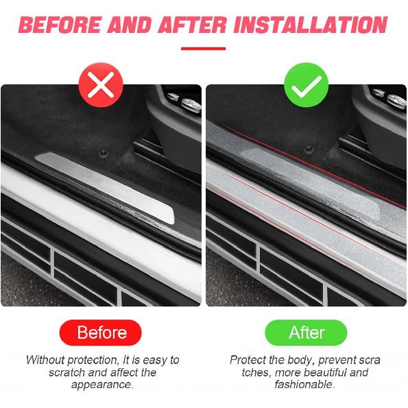 Anti Slip Car Door Entry Guard, DIY Adhesive Door Sill Protector, Nano Tape Films PEVA Cover, Rear Trunk Edge Guard Protection, Car Accessories