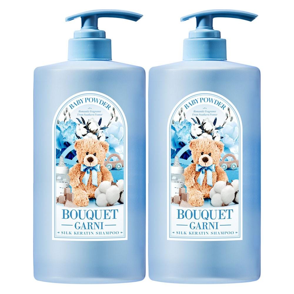 Bouquet Garni Silk Keratin Shampoo Baby Powder Scent 1L 2 pcs